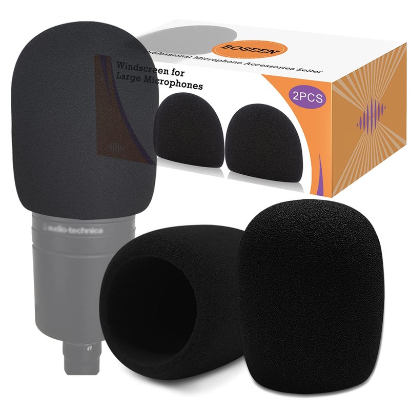 boseen Mic Cover Foam Microphone Windscreen 2PCS Pop Filter for AT2020, AT2020USB+, AT2020USBi, AT2035, AT2050 Recording Condenser Microphones - Image 1